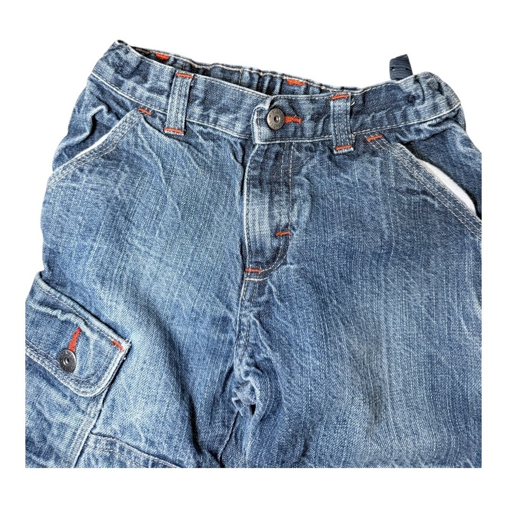 Wrangler Cargo Jeans Kids 3T Blue Denim Adjustable Waist Utility Workwear Pants - Picture 2 of 9